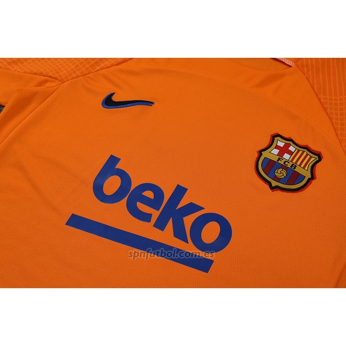 Chandal del Barcelona Manga Corta 2022-2023 Naranja - Pantalon Corto